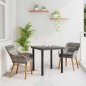 vidaXL Set da Pranzo da Giardino 3 Pezzi Grigio in Rattan Sintetico vidaXL Set da Pranzo da Giardino 3 Pezzi Grigio in Rattan Sintetico