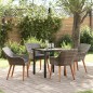 vidaXL Set pranzo giardino 5 pezzi grigio in rattan sintetico
