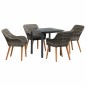 vidaXL Set pranzo giardino 5 pezzi grigio in rattan sintetico