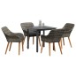 vidaXL Set pranzo giardino 5 pezzi grigio in rattan sintetico