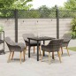vidaXL Set pranzo giardino 5 pezzi grigio in rattan sintetico