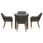 vidaXL Set pranzo giardino 5 pezzi grigio in rattan sintetico