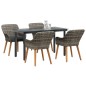 vidaXL Set da pranzo da giardino 5 pezzi Grigio in polirattan vidaXL Set da pranzo da giardino 5 pezzi Grigio in polirattan