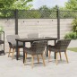 vidaXL Set da pranzo da giardino 5 pezzi Grigio in polirattan vidaXL Set da pranzo da giardino 5 pezzi Grigio in polirattan