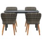 vidaXL Set da pranzo da giardino 5 pezzi Grigio in polirattan vidaXL Set da pranzo da giardino 5 pezzi Grigio in polirattan