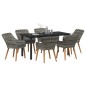 vidaXL Set da Pranzo da Giardino 7 Pezzi Grigio in Poly Rattan vidaXL Set da Pranzo da Giardino 7 Pezzi Grigio in Poly Rattan