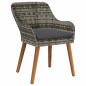 vidaXL Set da Pranzo da Giardino 7 Pezzi Grigio in Poly Rattan vidaXL Set da Pranzo da Giardino 7 Pezzi Grigio in Poly Rattan