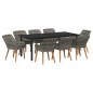 vidaXL Set da Pranzo Giardino 9 Pezzi Grigio in Polyrattan vidaXL Set da Pranzo Giardino 9 Pezzi Grigio in Polyrattan