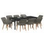 vidaXL Set da Pranzo Giardino 9 Pezzi Grigio in Polyrattan vidaXL Set da Pranzo Giardino 9 Pezzi Grigio in Polyrattan