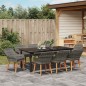 vidaXL Set da Pranzo Giardino 9 Pezzi Grigio in Polyrattan vidaXL Set da Pranzo Giardino 9 Pezzi Grigio in Polyrattan