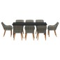 vidaXL Set da Pranzo Giardino 9 Pezzi Grigio in Polyrattan vidaXL Set da Pranzo Giardino 9 Pezzi Grigio in Polyrattan