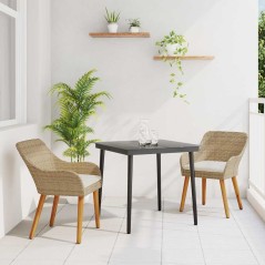 vidaXL Set da pranzo da giardino 3 pezzi beige in rattan sintetico