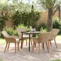 vidaXL Set da pranzo per il giardino 5 pezzi Beige in polirattan vidaXL Set da pranzo per il giardino 5 pezzi Beige in polirattan