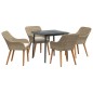 vidaXL Set da pranzo per il giardino 5 pezzi Beige in polirattan vidaXL Set da pranzo per il giardino 5 pezzi Beige in polirattan
