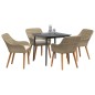 vidaXL Set da pranzo per il giardino 5 pezzi Beige in polirattan vidaXL Set da pranzo per il giardino 5 pezzi Beige in polirattan