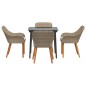vidaXL Set da pranzo per il giardino 5 pezzi Beige in polirattan vidaXL Set da pranzo per il giardino 5 pezzi Beige in polirattan