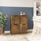 Credenze 2 pz Rovere Fumo 30x30x70 cm in Legno Multistrato Credenze 2 pz Rovere Fumo 30x30x70 cm in Legno Multistrato