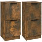 Credenze 2 pz Rovere Fumo 30x30x70 cm in Legno Multistrato Credenze 2 pz Rovere Fumo 30x30x70 cm in Legno Multistrato