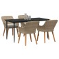 vidaXL Set da pranzo da giardino 5 pezzi in polirattan beige vidaXL Set da pranzo da giardino 5 pezzi in polirattan beige