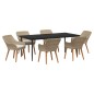 vidaXL Set da Pranzo da Giardino 7 Pezzi Beige in Polyrattan