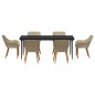 vidaXL Set da Pranzo da Giardino 7 Pezzi Beige in Polyrattan