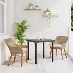 vidaXL Set da Pranzo da Giardino 3 Pezzi Beige in Polyrattan