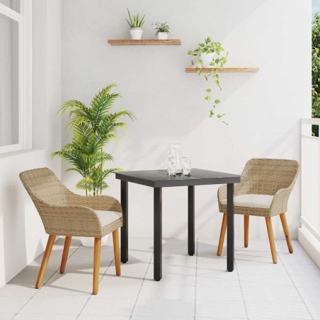 vidaXL Set da Pranzo da Giardino 3 Pezzi Beige in Polyrattan