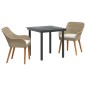 vidaXL Set da Pranzo da Giardino 3 Pezzi Beige in Polyrattan vidaXL Set da Pranzo da Giardino 3 Pezzi Beige in Polyrattan