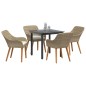 vidaXL Set da Pranzo per Giardino da 5 pezzi in Rattan Poliestere Beige vidaXL Set da Pranzo per Giardino da 5 pezzi in Rattan Poliestere Beige