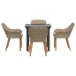 vidaXL Set da Pranzo per Giardino da 5 pezzi in Rattan Poliestere Beige vidaXL Set da Pranzo per Giardino da 5 pezzi in Rattan Poliestere Beige