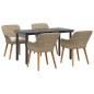 vidaXL Set da Pranzo da Giardino 5 Pezzi Beige in Rattan Sintetico vidaXL Set da Pranzo da Giardino 5 Pezzi Beige in Rattan Sintetico