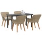 vidaXL Set da Pranzo da Giardino 5 Pezzi Beige in Rattan Sintetico vidaXL Set da Pranzo da Giardino 5 Pezzi Beige in Rattan Sintetico
