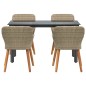vidaXL Set da Pranzo da Giardino 5 Pezzi Beige in Rattan Sintetico vidaXL Set da Pranzo da Giardino 5 Pezzi Beige in Rattan Sintetico