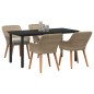 vidaXL Set da Pranzo Giardino 5 Pezzi Beige in Polyrattan vidaXL Set da Pranzo Giardino 5 Pezzi Beige in Polyrattan