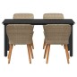 vidaXL Set da Pranzo Giardino 5 Pezzi Beige in Polyrattan vidaXL Set da Pranzo Giardino 5 Pezzi Beige in Polyrattan