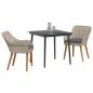 vidaXL Set da pranzo 3 pcs Grigio chiaro e nero 80 cm x 80 cm vidaXL Set da pranzo 3 pcs Grigio chiaro e nero 80 cm x 80 cm