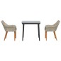 vidaXL Set da pranzo 3 pcs Grigio chiaro e nero 80 cm x 80 cm vidaXL Set da pranzo 3 pcs Grigio chiaro e nero 80 cm x 80 cm