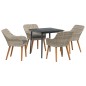 vidaXL Set da pranzo 5 pcs Grigio chiaro e nero 80 cm x 80 cm vidaXL Set da pranzo 5 pcs Grigio chiaro e nero 80 cm x 80 cm
