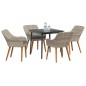 vidaXL Set da pranzo 5 pcs Grigio chiaro e nero 80 cm x 80 cm vidaXL Set da pranzo 5 pcs Grigio chiaro e nero 80 cm x 80 cm