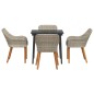 vidaXL Set da pranzo 5 pcs Grigio chiaro e nero 80 cm x 80 cm vidaXL Set da pranzo 5 pcs Grigio chiaro e nero 80 cm x 80 cm