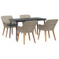 vidaXL Set da pranzo 5 pcs Grigio chiaro e nero Large vidaXL Set da pranzo 5 pcs Grigio chiaro e nero Large