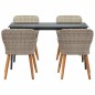vidaXL Set da pranzo 5 pcs Grigio chiaro e nero Large vidaXL Set da pranzo 5 pcs Grigio chiaro e nero Large