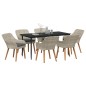 vidaXL Set da pranzo 7 pcs Grigio chiaro e nero Large vidaXL Set da pranzo 7 pcs Grigio chiaro e nero Large