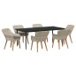 vidaXL Set da pranzo 7 pcs Grigio chiaro e nero Large vidaXL Set da pranzo 7 pcs Grigio chiaro e nero Large