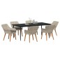 vidaXL Set da pranzo 7 pcs Grigio chiaro e nero Large vidaXL Set da pranzo 7 pcs Grigio chiaro e nero Large