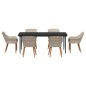 vidaXL Set da pranzo 7 pcs Grigio chiaro e nero Large vidaXL Set da pranzo 7 pcs Grigio chiaro e nero Large
