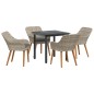 vidaXL Set da pranzo 5 pcs Grigio chiaro e nero Media vidaXL Set da pranzo 5 pcs Grigio chiaro e nero Media