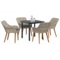 vidaXL Set da pranzo 5 pcs Grigio chiaro e nero Media vidaXL Set da pranzo 5 pcs Grigio chiaro e nero Media