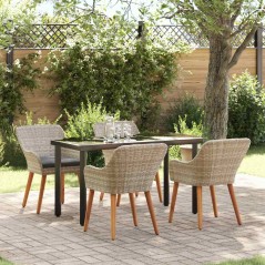 vidaXL Set da pranzo 5 pcs Grigio chiaro e nero 140 x 70 x 74 cm