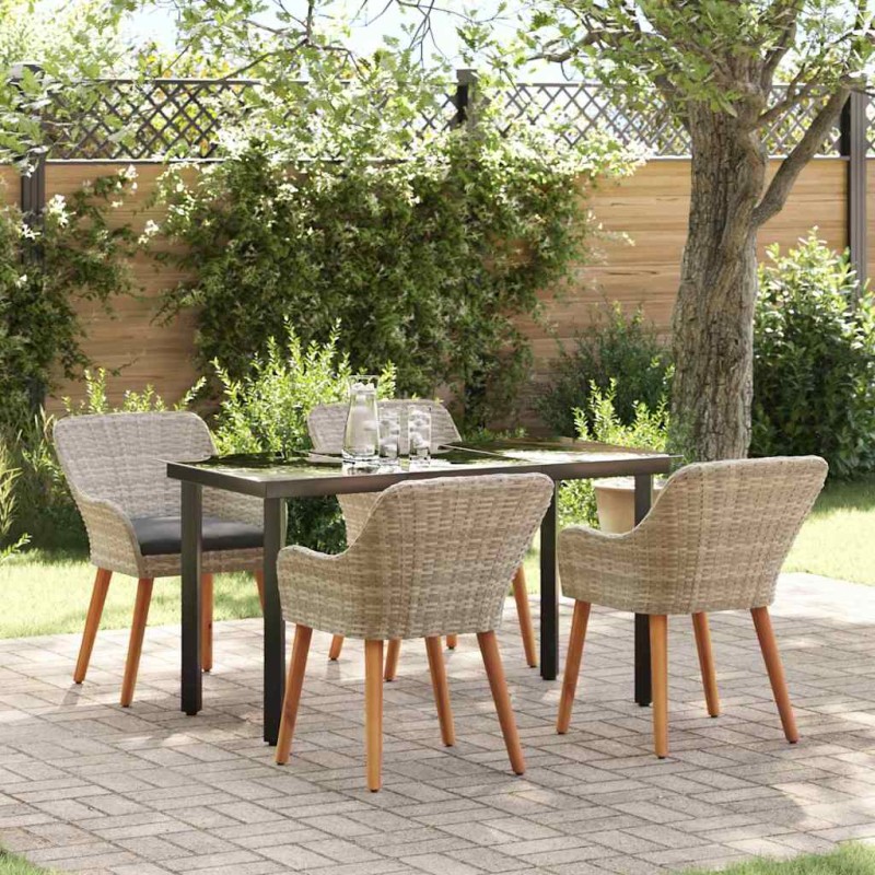 vidaXL Set da pranzo 5 pcs Grigio chiaro e nero 140 x 70 x 74 cm vidaXL Set da pranzo 5 pcs Grigio chiaro e nero 140 x 70 x 74 cm